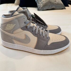 Jordan Gray and White Sneakers